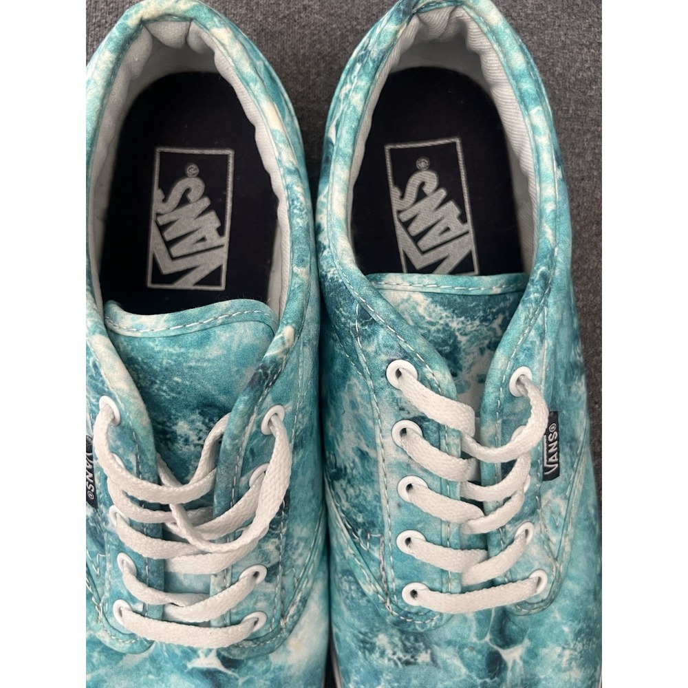 Vans Watercolor Aqua/Blue/White Canvas Sneakers, Women's Sz. 7.5 , Super‎ Cute! - Picture 2 of 7